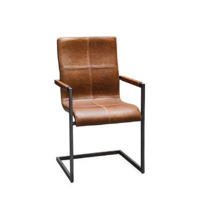 Scaun din piele de bivol si cotiere ✔ model INDU QUADRANT foto