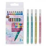 Set Carioci, Glitter Marker, 8 Bucăți, Multicolor, 16cm, Glitter