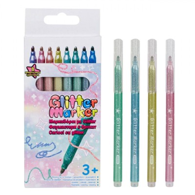 Set Carioci, Glitter Marker, 8 Bucăți, Multicolor, 16cm, Glitter foto