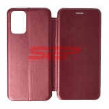 Husa Flip Xiaomi Redmi Note 10 4G, Piele Eco, Protectie Completa, Tip Carte, Wine