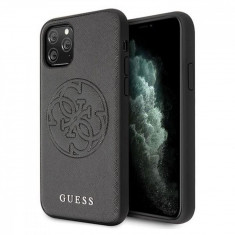 Husa de protectie telefon Guess pentru Iphone 11 Pro Max, Model Circle Logo, Plastic TPU, GUHCN65RSSASBK, Negru