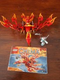 LEGO Legends of Chima 70221 Phoenixul suprem al lui Flinx lansat in 2015 contine 172 de piese si 2 figurine in stare foarte buna