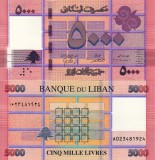 Bancnota Liban 5000 Livres 2021 UNC, Asia, Ne流通