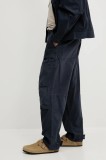 G-Star pantaloni de bumbac culoarea bleumarin, drept, D26196-D387