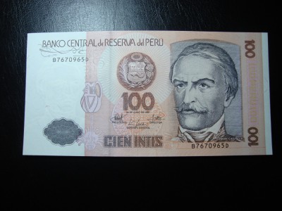 PERU 100 INTIS 1987 UNC foto
