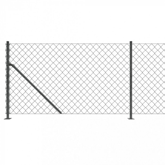 Gard plasa de sarma cu bordura, antracit, 1,1x25 m GartenMobel Dekor