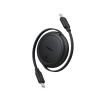 Baseus - Data Cable Free2Pull Mini (P10364500111-01) - Type-C to Type-C, 60W, 1m, Retractable - Cluster Black