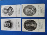 Lot de 4 ilustrate mari poeti francezi, Necirculata, Printata