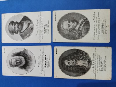 lot de 4 ilustrate mari poeti francezi foto
