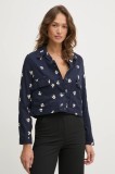 Pepe Jeans geacă din amestec de in GEORGINA culoarea albastru marin, de tranzitie, PL402529