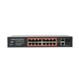 Switch PoE PNI SWPOE162, 16 Porturi PoE 10/100Mbps, 240W, 2 Uplink Gigabit, 1 SFP, AI Extend 250m, 4kV Protectie