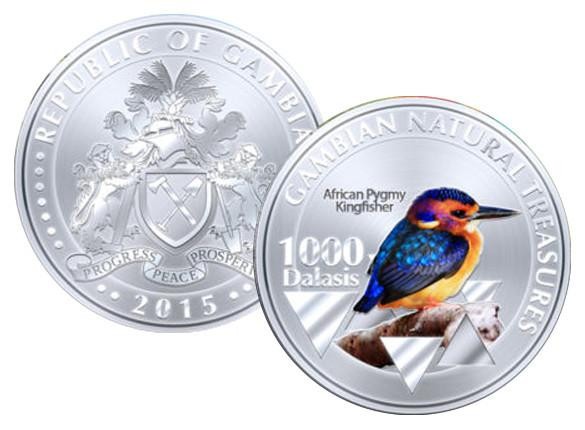 Gambia 1000 Dalasis 2015 UNC Pescarus Albastru