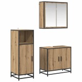vidaXL Set de mobilier pentru baie Pe perete 3 pcs stejar artizanal 3402367