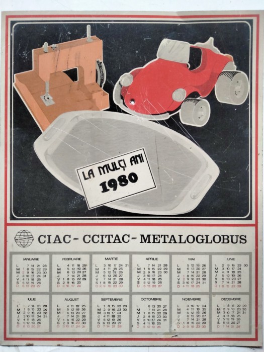Reclama Metaloglobus jucarii Calendar 1980
