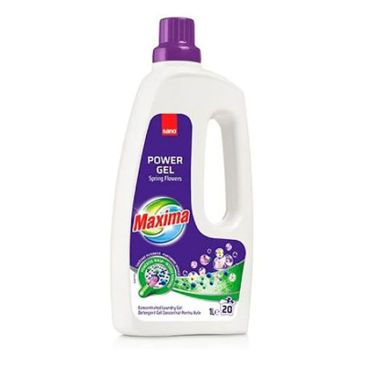 Detergent gel concentrat pentru rufe Sano Maxima Power Gel Spring Flowers 20 spalari 1l foto