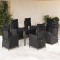 vidaXL Set mobilier de grădină cu perne, 7 piese, negru, poliratan 3213403