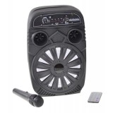 Boxa portabila elSales QS-2605 cu Bluetooth, USB, cititor card, microfon, telecomanda, lumini party, difuzor