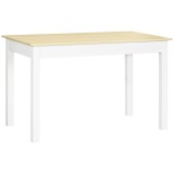 HOMCOM Masă pentru 4-6 Persoane, Masă Modernă de Bucătărie și Sufragerie din Lemn, 119x70x75 cm, Alb | Aosom Romania