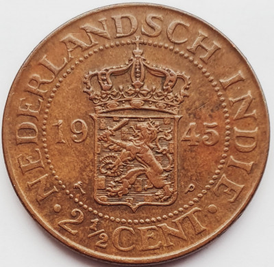 2407 Indiile de Est Olandeze 2 1/2 cents 1945 km 316 foto