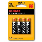 Kodak-Xtralife Baterii Alcaline AA LR6, Blister 4 Bucăți