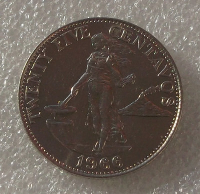 G5. FILIPINE 25 centavos 1966 UNC ** foto