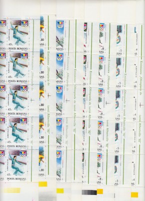 ROMANIA 1992 LP 1274 J. O. ALBERTVILLE SET COLI DE 25 TIMBRE MNH foto