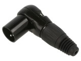 Mufă XLR Tată 3 Pin Unghi 90&deg; Neagră pentru Lipire pe Cablu