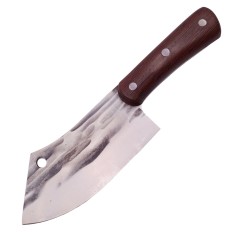 Cutitul bucatarului IdeallStore&reg;, lucrat manual, Japan Tamashi, 25 cm, otel inoxidabil, 220 g, maro, teaca piele inclusa