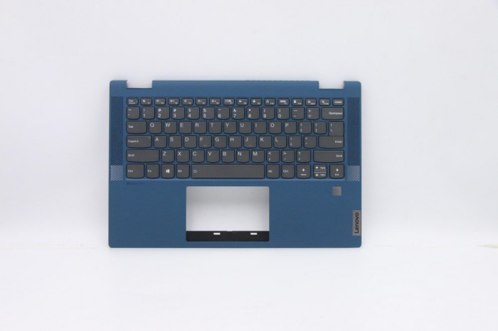 Carcasa superioara cu tastatura palmrest Laptop, Lenovo, IdeaPad Flex 5-14ALC05 Type 82HU, 5CB0Y85615, Fingerprint, Abyss Blue, iluminata, layout US