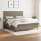 vidaXL Pat box spring cu saltea, gri taupe, 160x200 cm material textil 3141629
