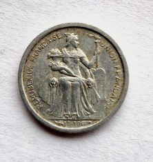 Polynesia Franceza 50 Centimes 1949 moneda aluminiu km # 1 tiraj mic Seated Marianne