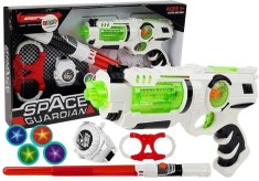 Set de joaca SF pentru copii, pistol laser, sabie laser si accesorii gardianul galaxiei, LeanToys, 7094