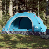 vidaXL Cort de camping pentru 4 persoane, setare rapidă, albastru