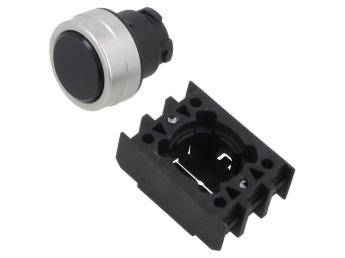 Comutator cu apăsare 22mm, negru