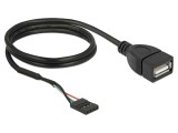 Cablu USB 2.0 DELOCK 85671, USB A 4 pini aurit, 0.6m, 28AWG