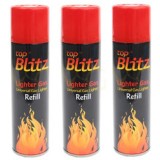 Set gaz pentru incarcat brichete Top Blitz 3 tuburi universal 3x300 ml cu 5 mufe diferite incluse