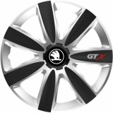 Cumpara ieftin Set 4 Capace Roti GTX Carbon Gri-Negru R16, Pentru Skoda Nou, Autohelix MSA
