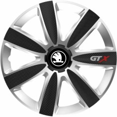 Set 4 Capace Roti GTX Carbon Gri-Negru R17, Compatibil Cu Skoda Nou