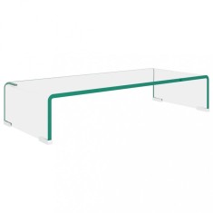 vidaXL Suport TV/monitor din sticlă transparentă, 60 x 25 x 11 cm