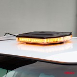 Rampa luminoasa girofar, culoare Orange, alimentare 12/24V, 48 LED-uri, protectie IP56, montaj cu magnet, Amio