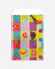 Punga mercerie multicolora - lwc alb 80gr/m2 11x19 cm - 200 buc foto