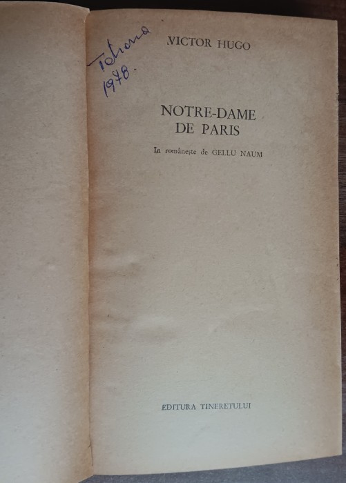 myh 543f - Victor Hugo - Notre-Dame de Paris - ed 1964