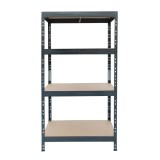 Raft metalic depozitare, Rivet Garage, 180 x 90 x 45 cm, gri, 4 polite, 300 kg/polita