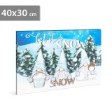 Tablou LED - &quot;Let it snow&quot; - 2 baterii AA - 40 x 30 cm (58479) Best CarHome