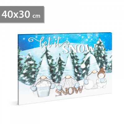 Tablou LED - &amp;amp;quot;Let it snow&amp;amp;quot; - 2 baterii AA - 40 x 30 cm (58479) (1buc.) foto