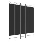 Cumpara ieftin Paravan de camera cu 5 panouri, 200x220 cm, textil
