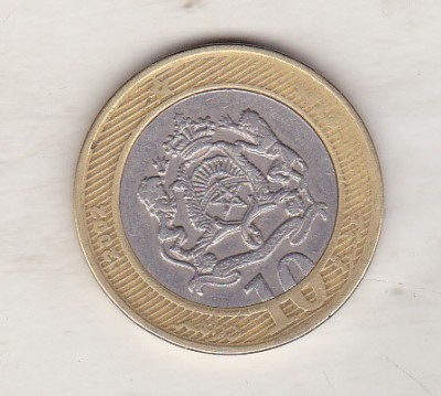 bnk mnd Maroc 10 dirham 2002 , bimetal foto