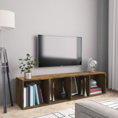 Bibliotecă/dulap TV stejar fumuriu 143x30x36cm lemn prelucrat