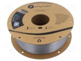 Filament PET-G 1,75mm argintiu 1kg PolyLite&trade; POLYMAKER
