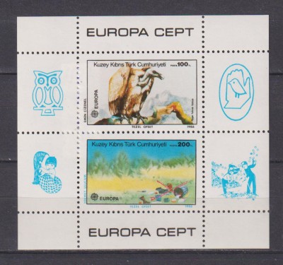 CIPRU TURCESC FAUNA 1986 MI. BL. 5 MNH foto